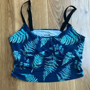 TomboyX Longline Bra Top 2X botanical print